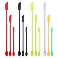 1 set non greasy scraper good flexibility heat resistant silicone ergonomic handle mini spatula cooking tool for kitchen