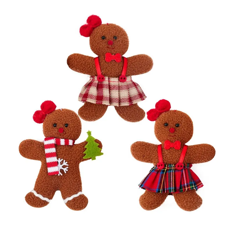 

Christmas Tree Ornaments 3Pcs Gingerbread Man Doll Christmas Decorations for Child Gift New Year 2022 Navidad Natal Home Decor