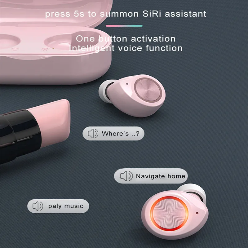 Tws tw60 беспроводные bluetooth-наушники подарок для девушек женские милые розовые
