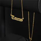 12 знаков зодиака ожерелье созвездия кулон сверкающие стразы звеньевая цепь из нержавеющей стали ювелирные изделия для женщин