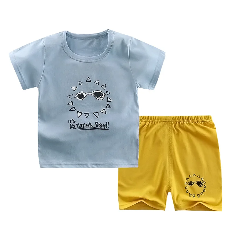 12 Детские хлопковые комплекты с героями мультфильмов; спортивная одежда для отдыха; летняя одежда для маленьких мальчиков и девочек; размер От 1 до 4 лет; комплект детской одежды для игр - Цвет: 12