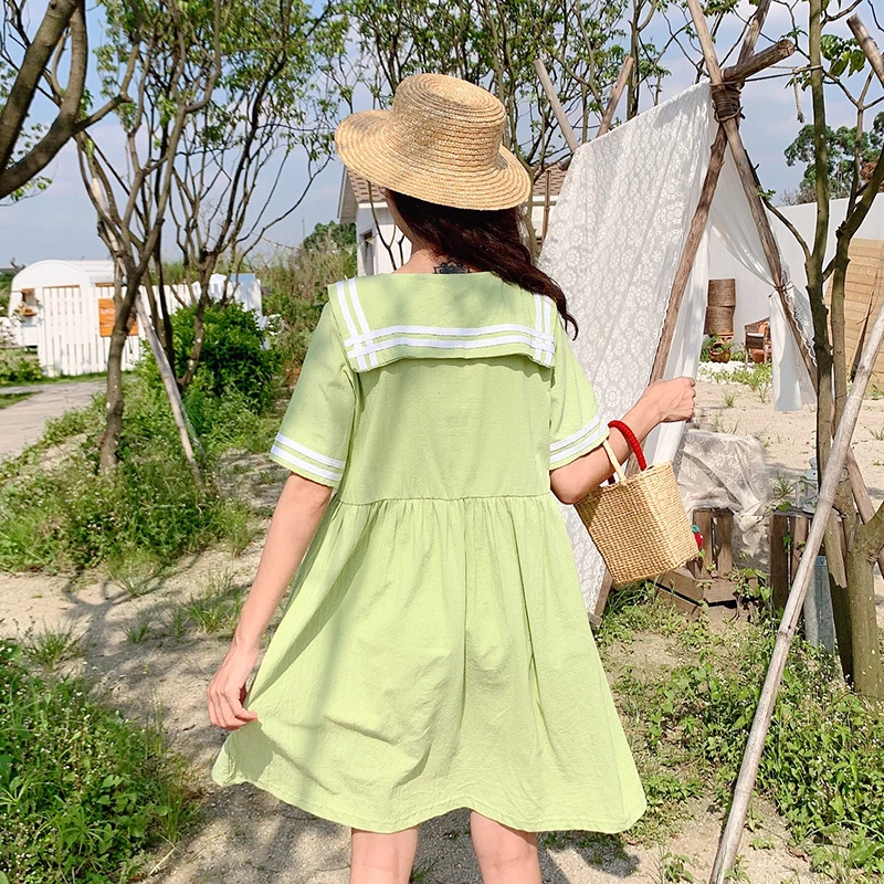 Женское платье с коротким рукавом свободное винтажное в японском стиле и