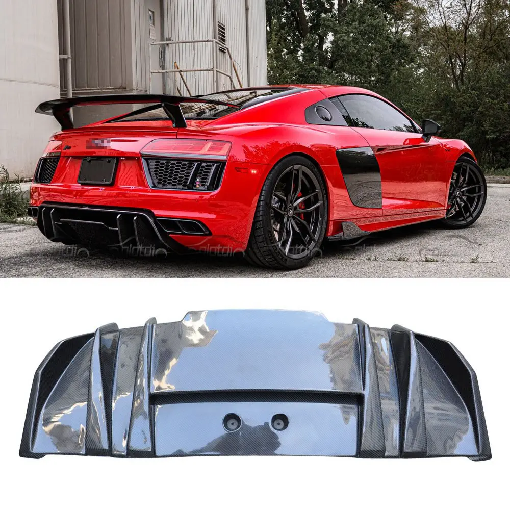 

Car Body Kits Carbon Fiber Fins Spoiler Winglet Splitter Rear Bumper Lip Diffuser for Audi R8 4S9 2016-2020