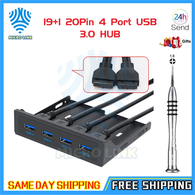 19 + 1 20Pin 4 порта USB 3 0 HUB Передняя панель комбинированный кронштейн Hub адаптер для