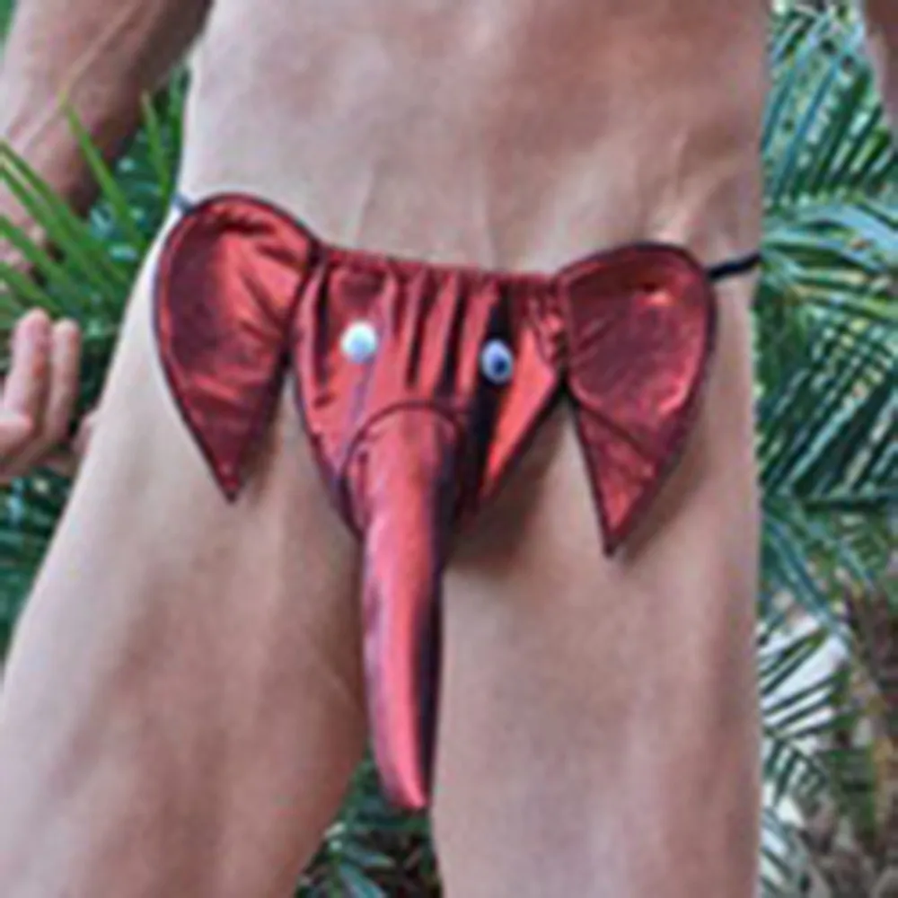 

Elephant Nose T-Panties Mens Sexy Through Thongs And G String Bikini Briefs Low Rise Sheath JJ Gays Underwear Sissy Lingerie