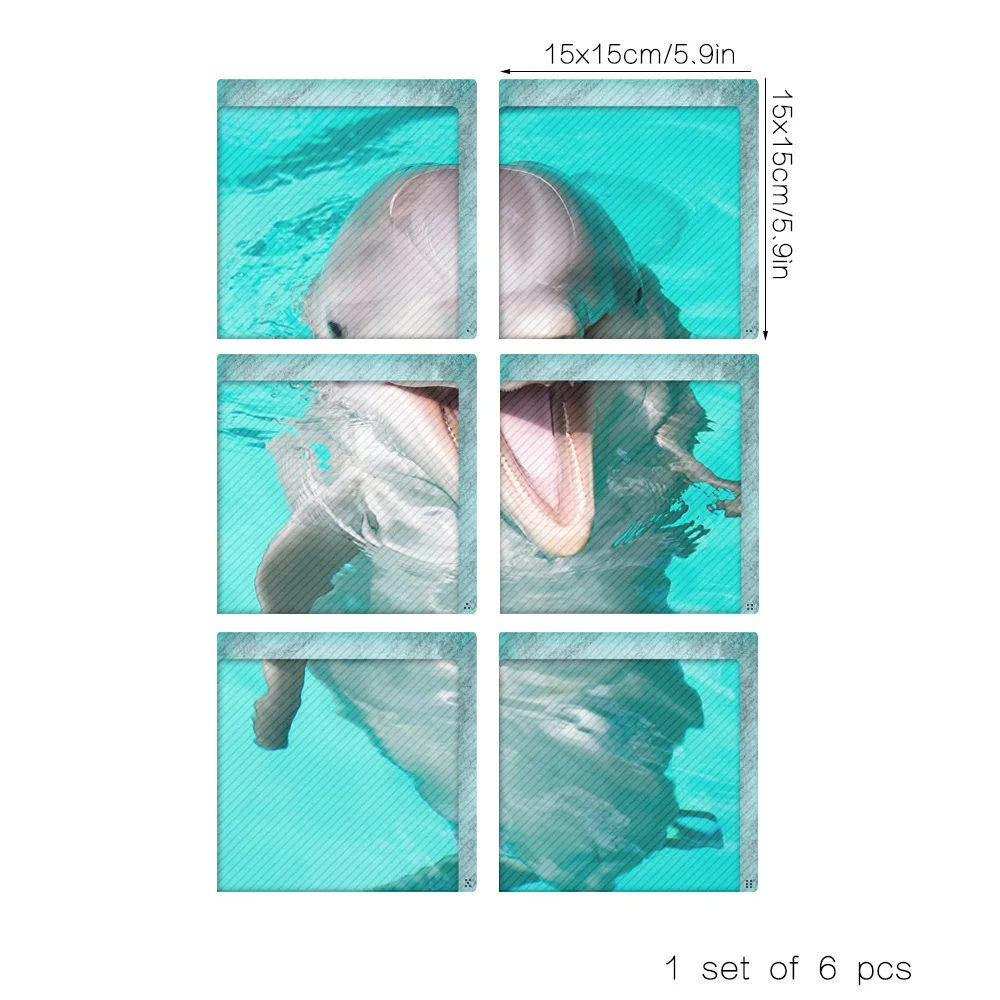 3D стикер для ванной Funlife s Нескользящие коврики милые наклейки с дельфином детей