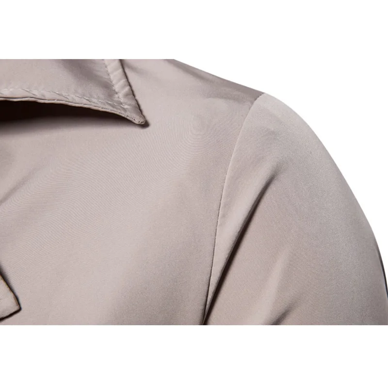 Тренчкот Mirecoo мужской на молнии однотонная длинная куртка модная Повседневная