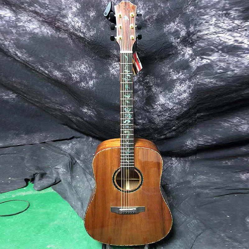 Полная твердая Акустическая гитара из дерева sapele 40 дюймов, глянцевая 6 струнная народная гитара с твердой еловой древесиной, высокое качество