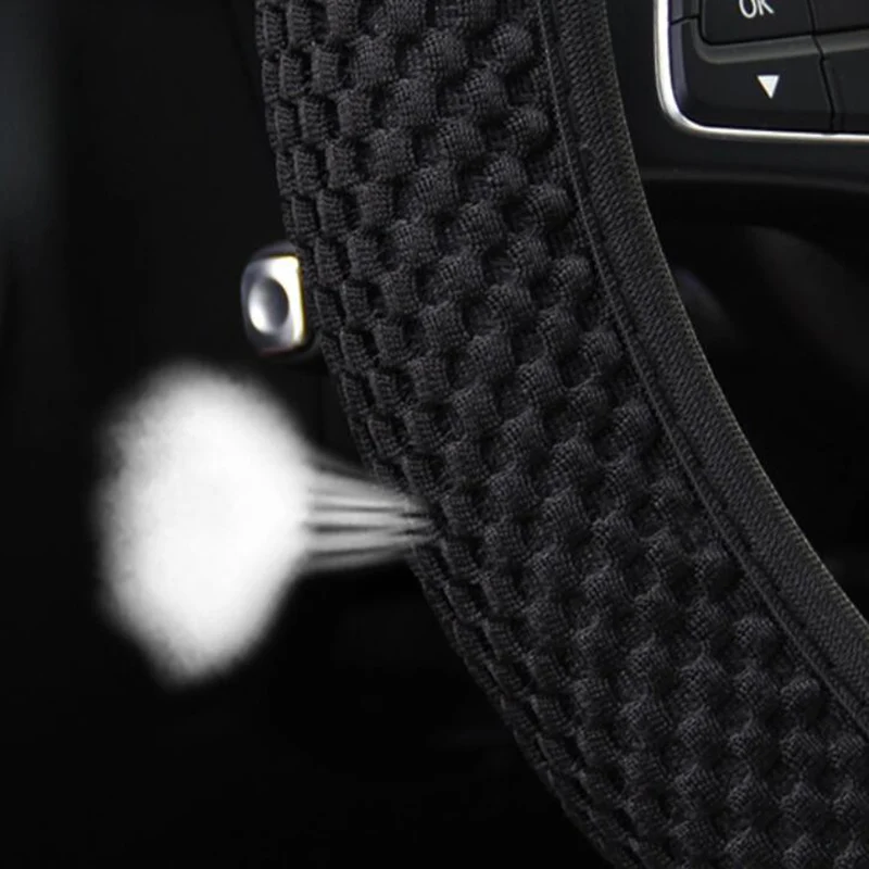 

Breathable Elastic Car Steering Covers Universal 3D Fiber Car Steering Wheel Cover Auto Skid Proof Wheel Covers Car Styling