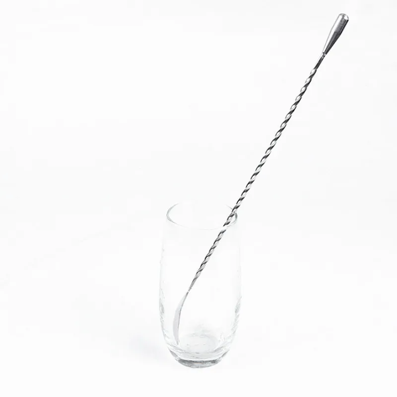 

Kitchen Dining Supplies Stainless Steel Coffee Mixing Spoon Spiral Pattern Bar Cocktail Shaker Spoon