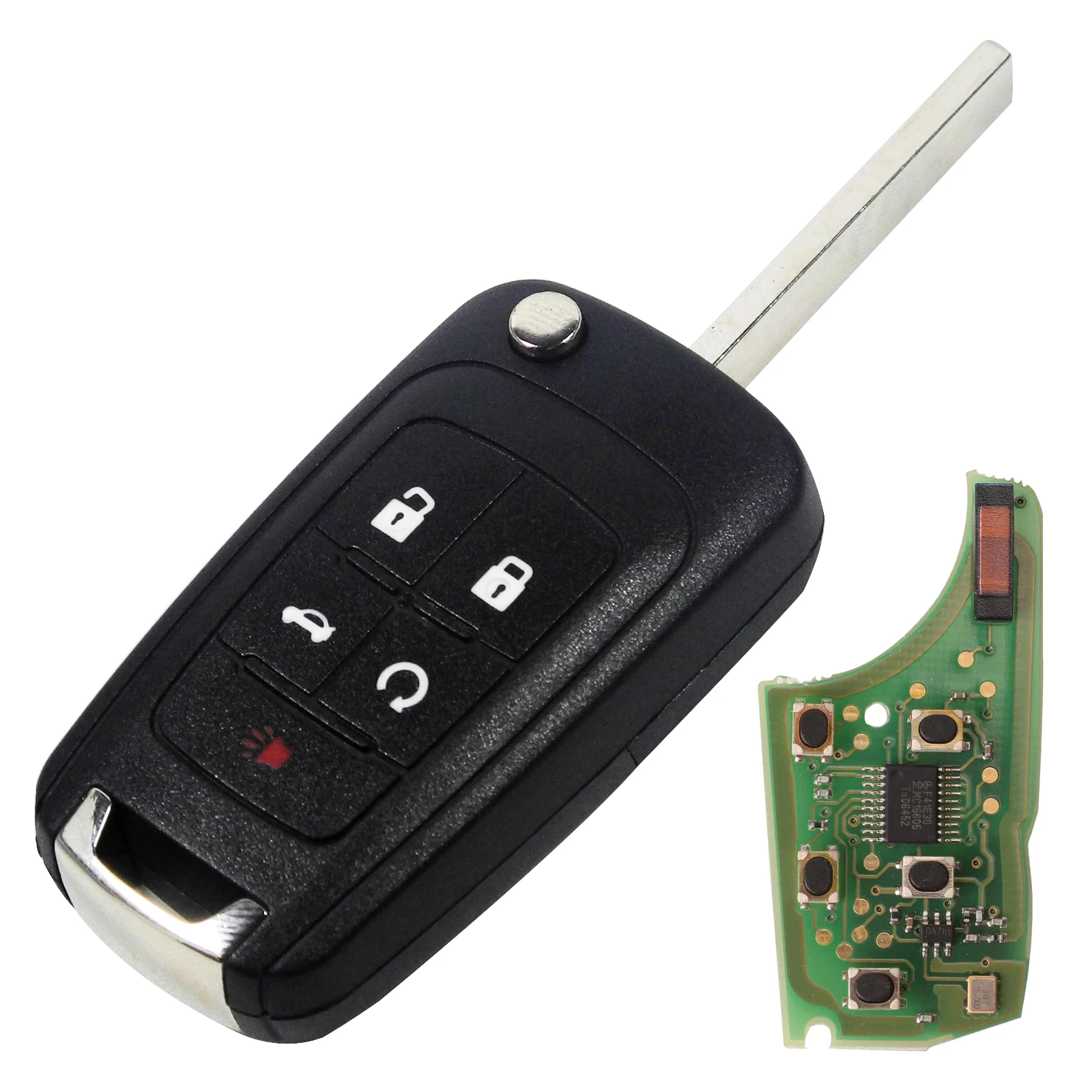 5 Buttons Jingyuqin 5 шт./лот 315/433 МГц ID46 чип удаленный Управление флип ключ для Chevrolet Cruze Aveo Орландо 2010- 2/3/4/5 Кнопка брелок - Количество кнопок: 5 Buttons