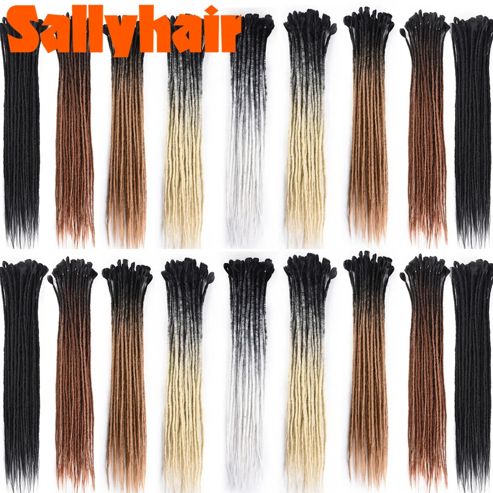 

SallyHair 25Color 5/10 Strands Dreadlocks Hair Extension For Women Handmade Dreads Synthetic Braiding Hair