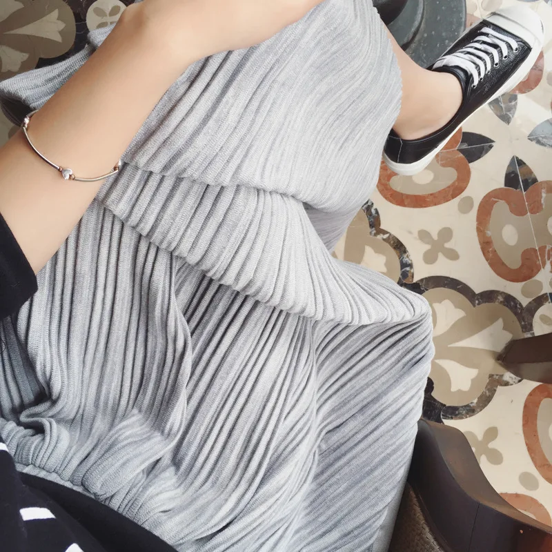 Юбка женская плиссированная макси элегантная однотонная длинная школьная в