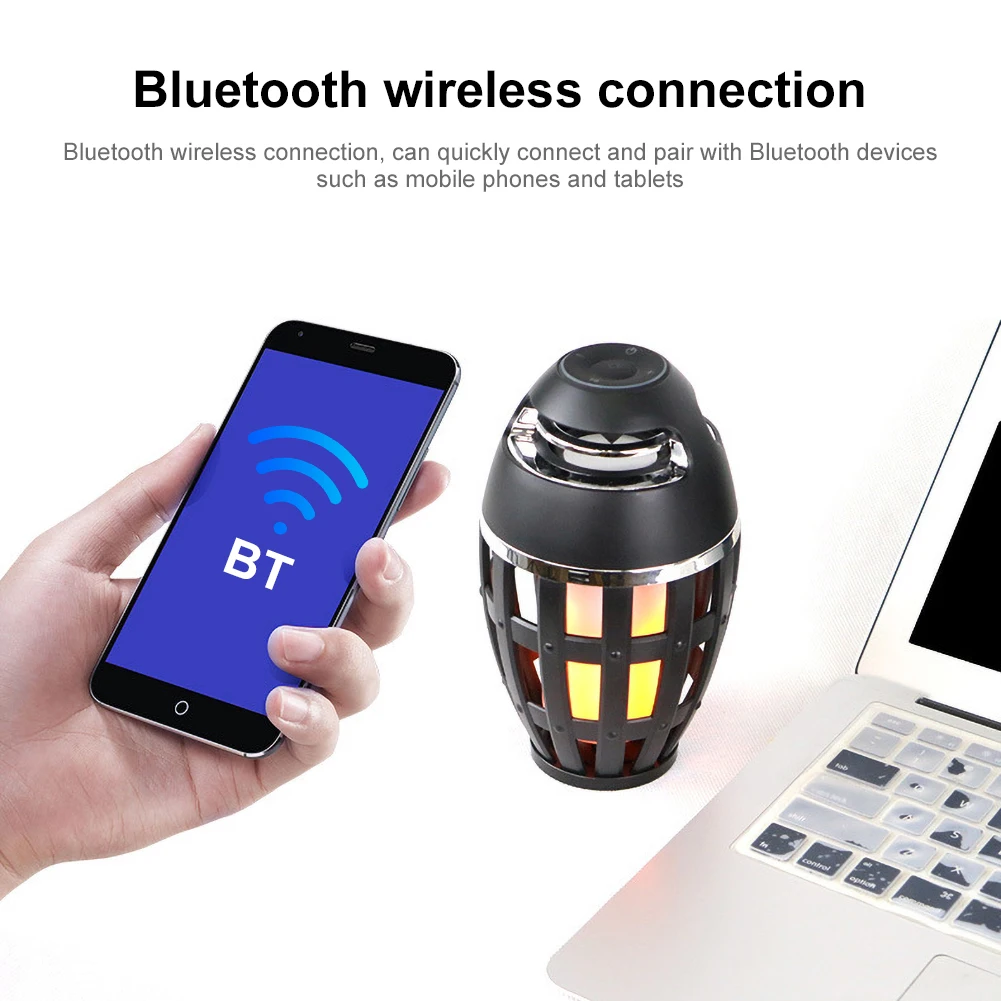 Портативный беспроводной Bluetooth пламя мерцание дизайн Музыкальный плеер