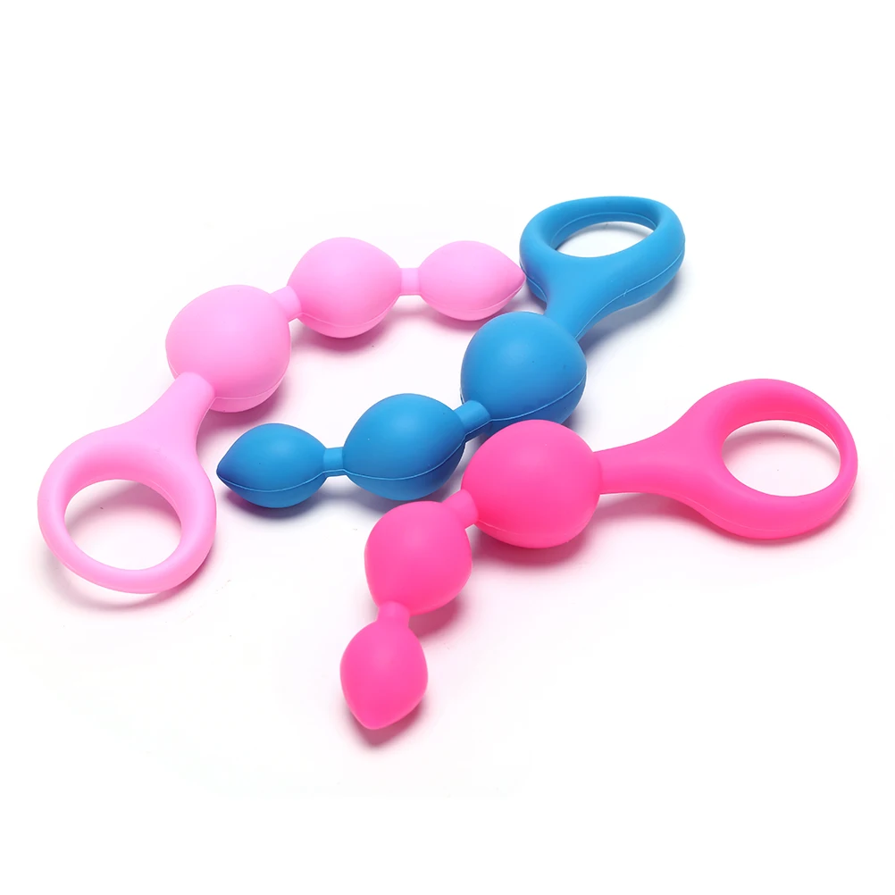 Анальная пробка длинная мягкая резиновая бусины для оргазма влагалище клитор