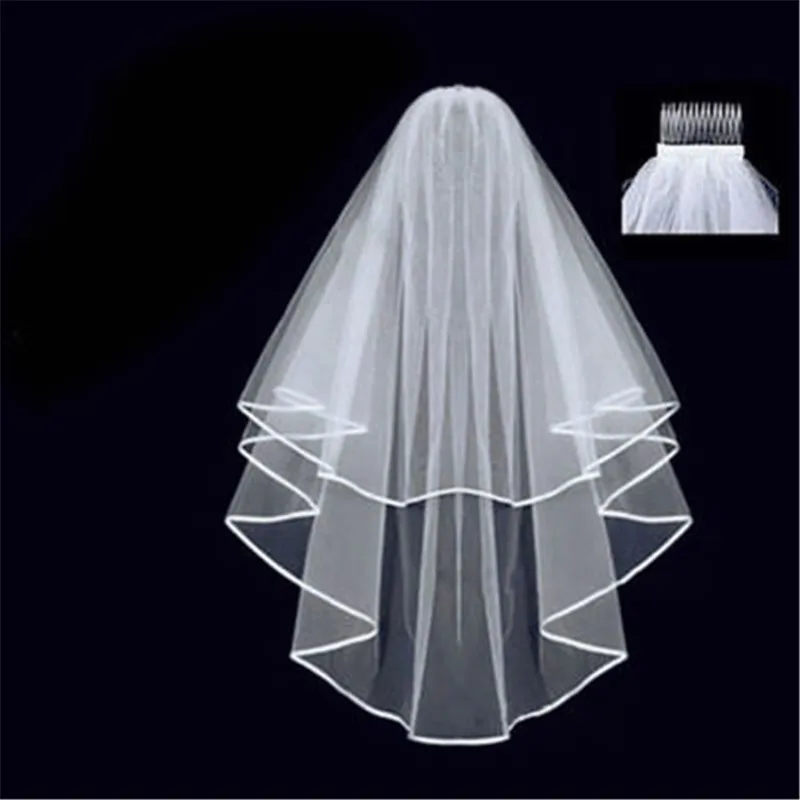 2018 горячее свадебное украшение невесты вуаль с расческой белый + золотой
