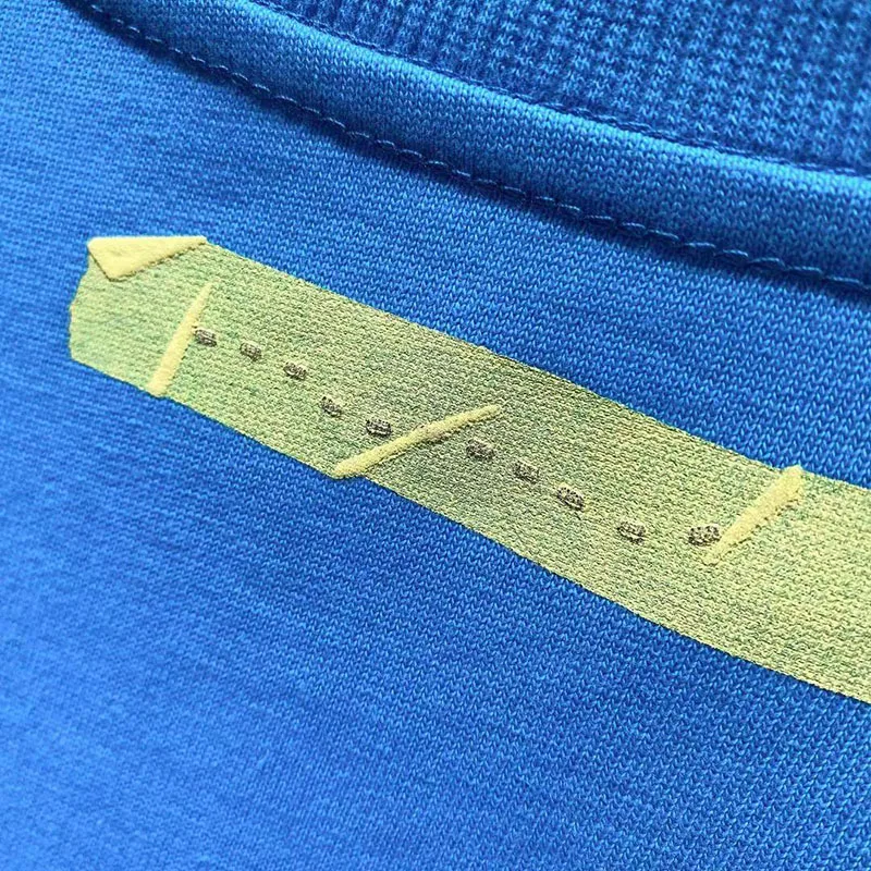 

Ader Error Blue Purple MASK T-Shirt Adhesive Paper Logo T-Shirts Women Men High Quality Double Yarn Sewing Line Cotton T-shirts