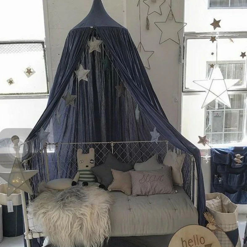 Детский круглый навес принцессы занавеска для кровати хлопковая подвесная