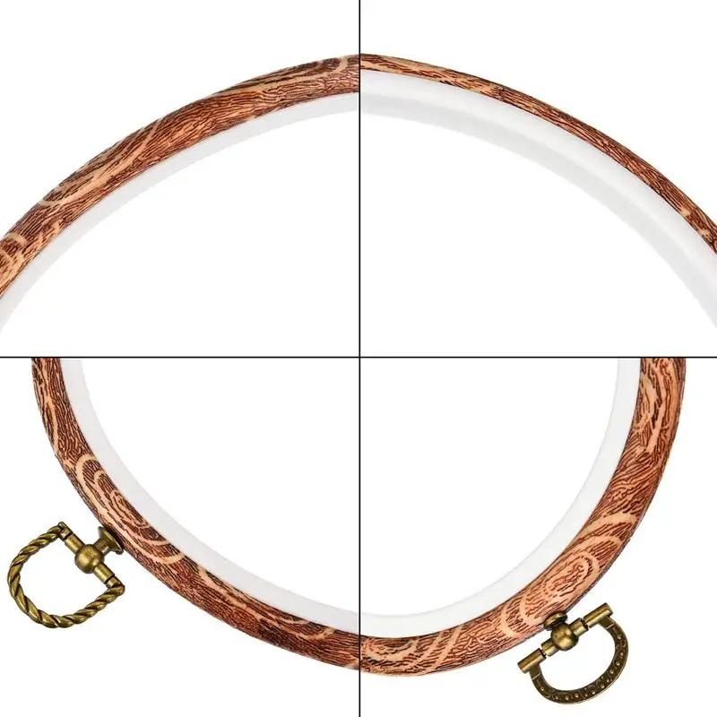 4 Pieces Embroidery Hoop Cross Stitch Hoops Imitated Wood Circle for Art Craft Handy Sewing and Hanging | Дом и сад