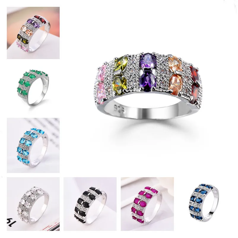 

Europe and the United States best-selling simple fashion color bright silver - plated shiny female rings