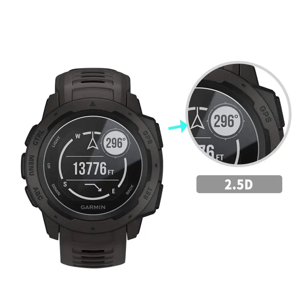 2 шт протектор экрана для Garmin Instinct Закаленное стекло 3D 9H твердость ультра