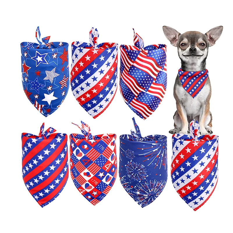 

Dog Bandana 4th July Pet Products Small-Middle Bandanas Scarf Small Dogs Bibs