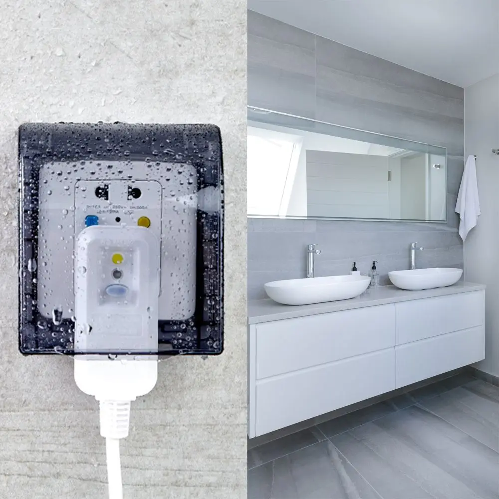 

1 pcs 86 Type Self-Adhesive Wall Socket Waterproof Box Electric Plug Cover Wall Switch Protection Cover Socket Splash-Proof Box