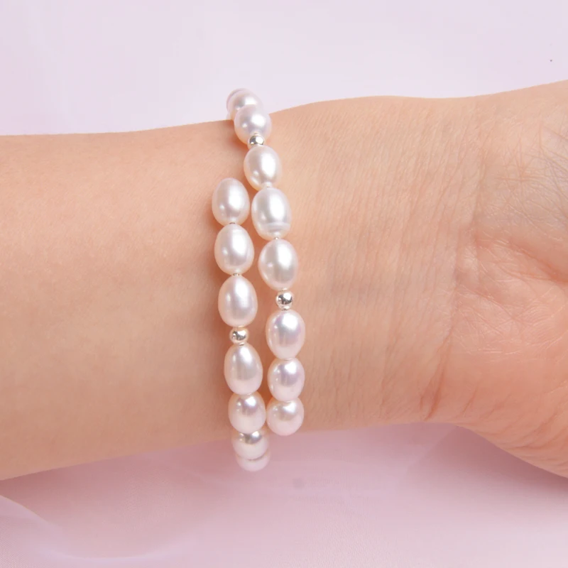 Женский браслет из натурального жемчуга 6-7 мм | Украшения и аксессуары
