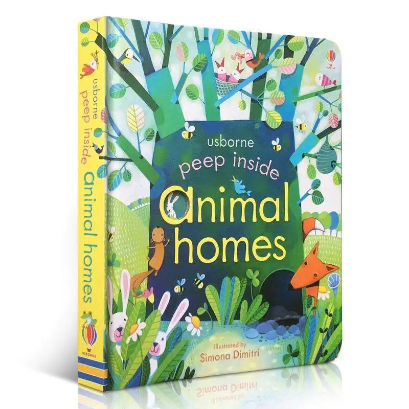 

Usborne Children Popular Books Peep Inside Animal Homes Board book Colouring English Activity Story Book for Kids