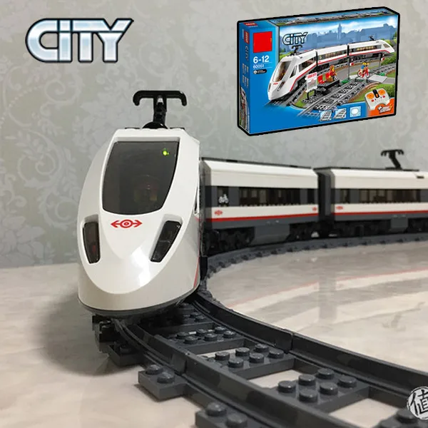 02010 Technic City Высокоскоростной Пассажирский поезд строительный блок 659 шт кирпичи игрушки подарок совместим с Bela City 60051
