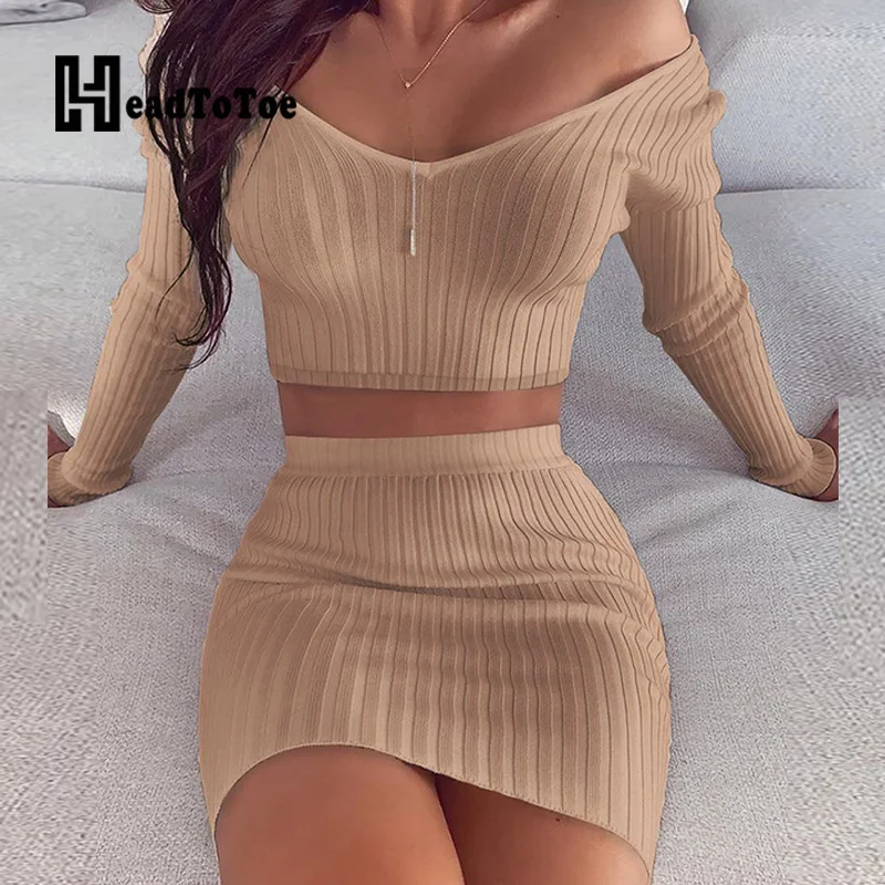 Женский однотонный ребристый укороченный топ с v-образным вырезом наборы