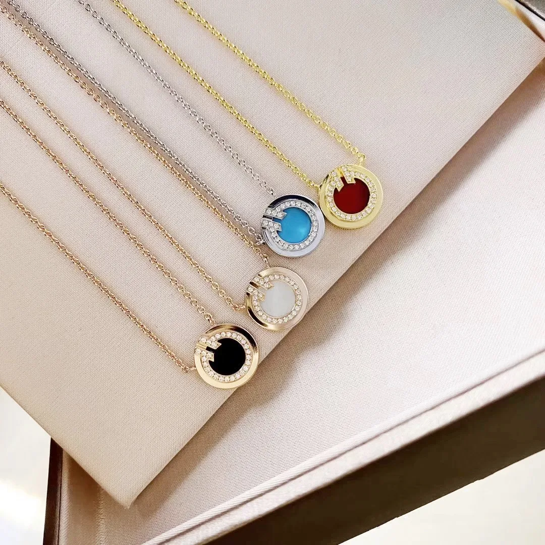 

S925 sterling silver women's zircon couple necklace, classic and fashionable , Original 1:1, birthday gift