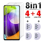8-в-1 закаленное переднее стекло + мягкий стеклянного объектива камеры для Samsung Galaxy A52 5G Защитная пленка для экрана Защитная пленка на 52