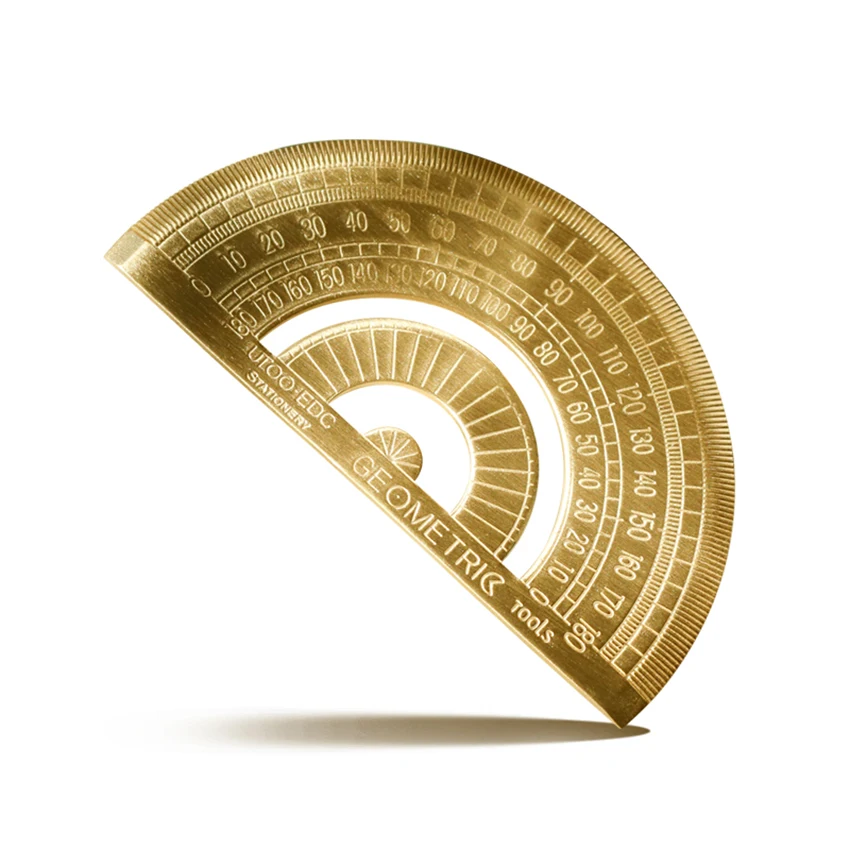 Латунный золотой полукруглый транспортир в стиле ретро математические