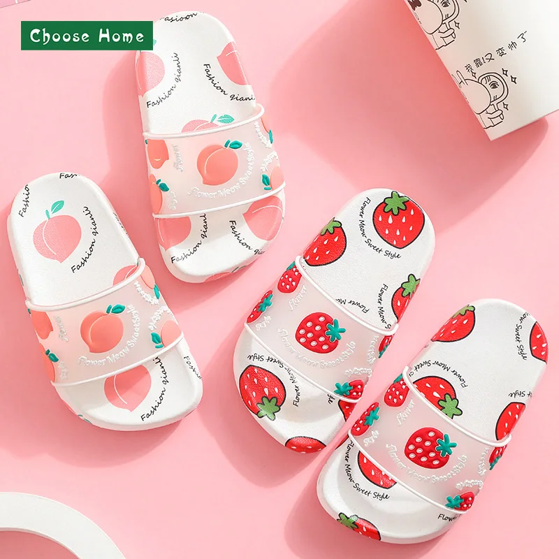Летние тапочки для малышей с фруктами детей девочек и мальчиков домашние уличные