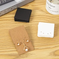 50pcs 5x5cm white black earring necklace set pocket on the behind paper cards for jewelry display hold diy accessories