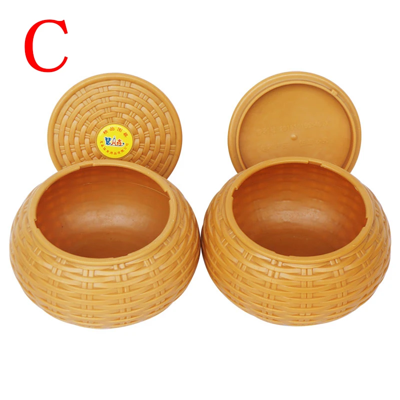 

New New Hot Grass Basket Straw Chess Pot Yellow Plastic Go Pot Jujube Go Pot