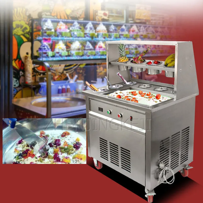 220V коммерческая машина для приготовления жареного йогурта небольшой вкусное