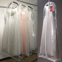 thicken pvc dress bag wedding bridal gown travel and storage garment bag cover waterproof large size clear protective dust cover