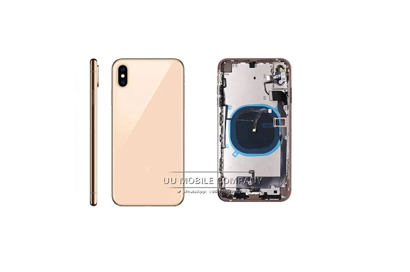 Хорошее качество полный корпус для iphone XS MAX задняя крышка средняя рамка с гибким кабелем в сборе батарея Дверь шасси с кнопкой