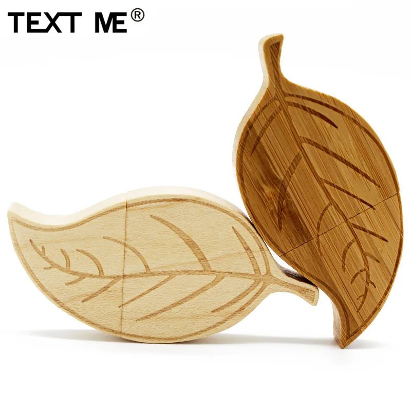 Usb флеш накопитель TEXT ME 2 model Maple wood Carbonized bamboo Leaves style 4 ГБ 8 16 32 64 usb2.0 pendrive|USB