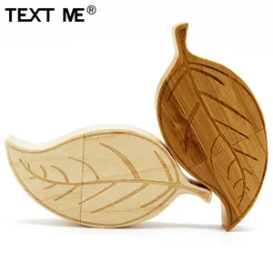 Usb флеш-накопитель TEXT ME 2 model Maple wood Carbonized bamboo Leaves style 4 ГБ 8 ГБ 16 ГБ 32 ГБ 64 ГБ usb2.0 pendrive