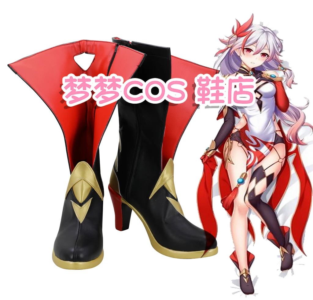

Honkai Impact 3 FuKa Chi Ling Cosplay Boots High Heel Shoes Custom Made Any Size For Halloween Party Costume Accessories