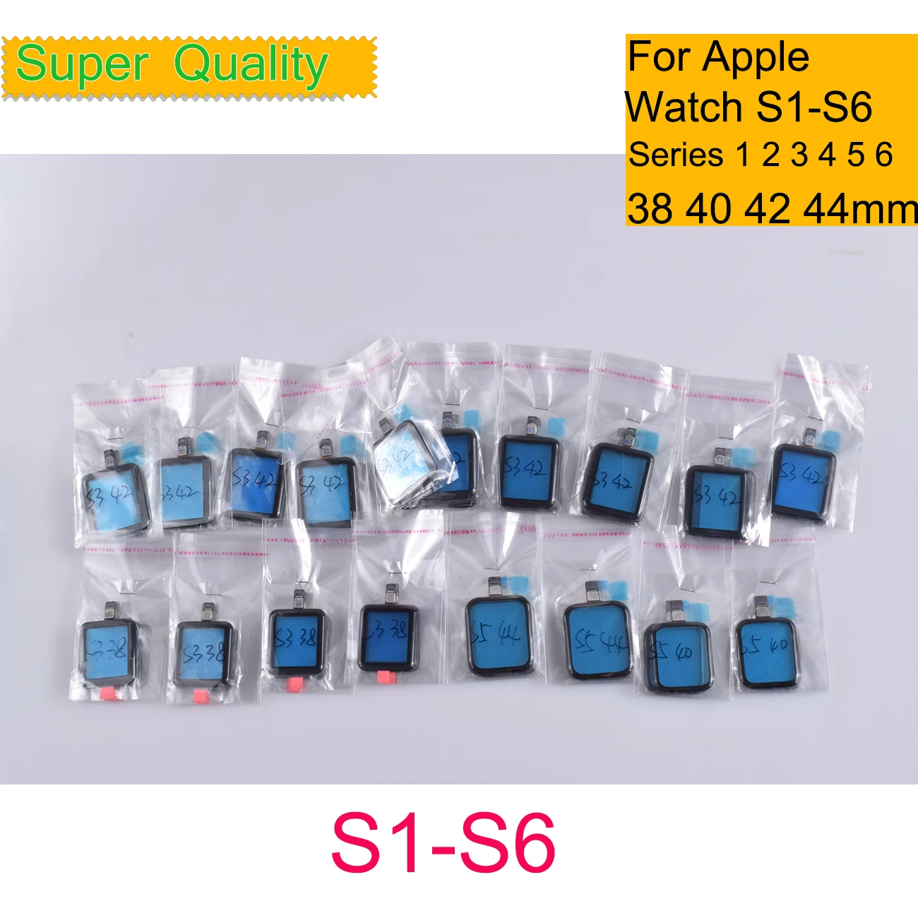 10Pcs/Lot For Apple Watch Series 1 2 3 4 5 6 SE 38mm 40mm 42mm 44mm Touch Screen Panel Digitizer Sensor Glass S1 S2 S3 S4 S5 S6