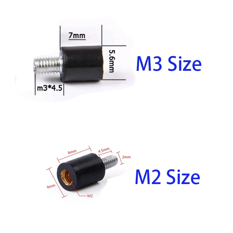 4/8PCS M2 M3 2/3mm FPV CC3D F3 F4 F7 Flight Controller Anti-Vibration Shock Absorbing Rubber Column Fixed Screw For RC DIY Drone | Игрушки и