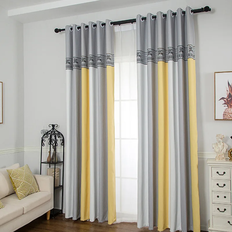 

Modern Minimalist Curtain Fresh and Seamless Stitching High Shading Cotton and Linen Exquisite Curtains for Living Room Bedroom