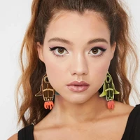 cute cartoon rocket acrylic jewelry wholesale earrings women korean earrings fashion charm exaggerated hip hop girls gift