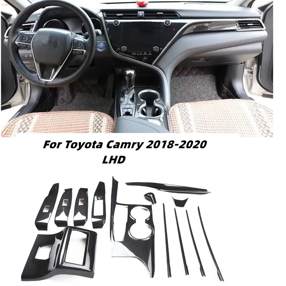 For Toyota Camry 2018-2020 Accessories Interior Decoration Panel Center Console Gears Steering Wheel Protector Car Sticker ABS For Toyota Camry 2018-2020 Accessories Interior Decoration Panel Center Console Gears Steering Wheel Protector Car Sticker ABS