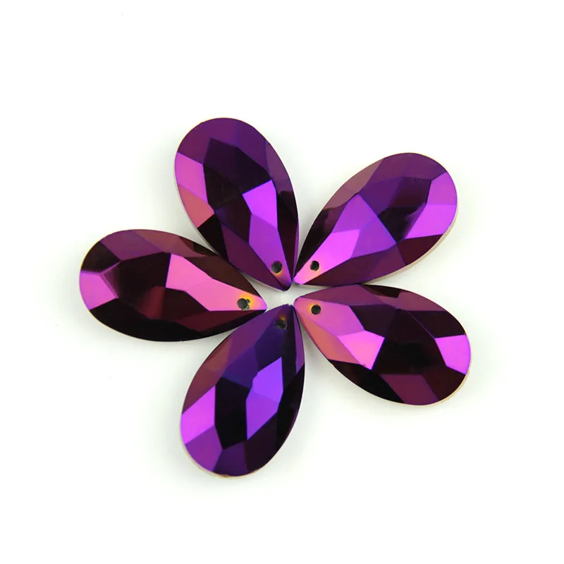 coating purple K9 38 мм Стеклянная кристальная Люстра хрустальные подвески в форме миндаля красивые призмы-кристаллы капли для ЧАСТИ висячей лампы - Цвет: coating purple