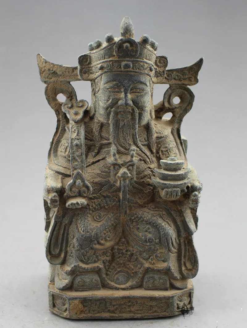 

Китайская старинная Бронзовая статуэтка фэн-шуй, Бог богатства Руи, юанбао, маммон, благоприятная статуэтка, искусственные украшения